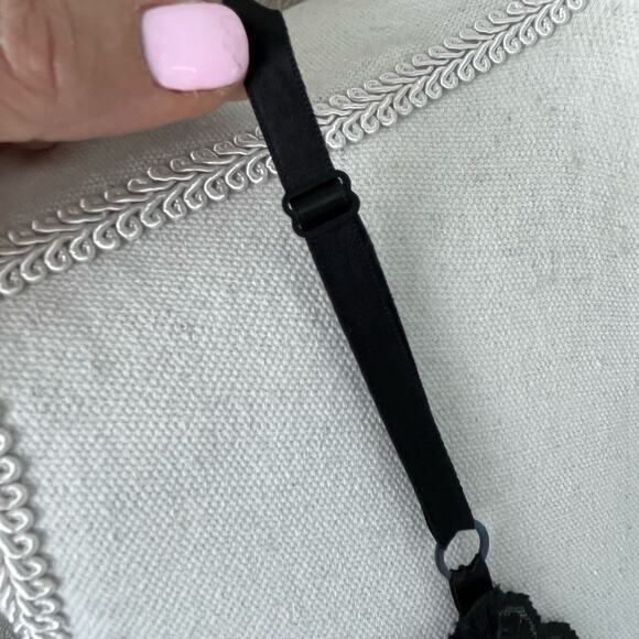 Vintage Sears The Doesn’t Slip Womens Full Slip Black Lace Trim Negligee Chemise - Picture 5 of 8